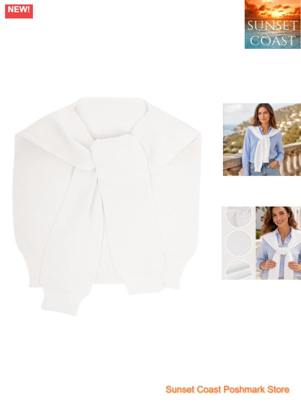 Knitted Sweater Shawl Wrap with Sleeves, Shoulder Cape for Women Office